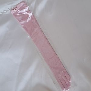 Pink satin gloves